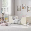 Toddler Bed, Toddler Floor Bed Frame with Guard Rails, Kids Bed for Ages 2-6 Years, Small Bed for Kids Girls and Boys 4