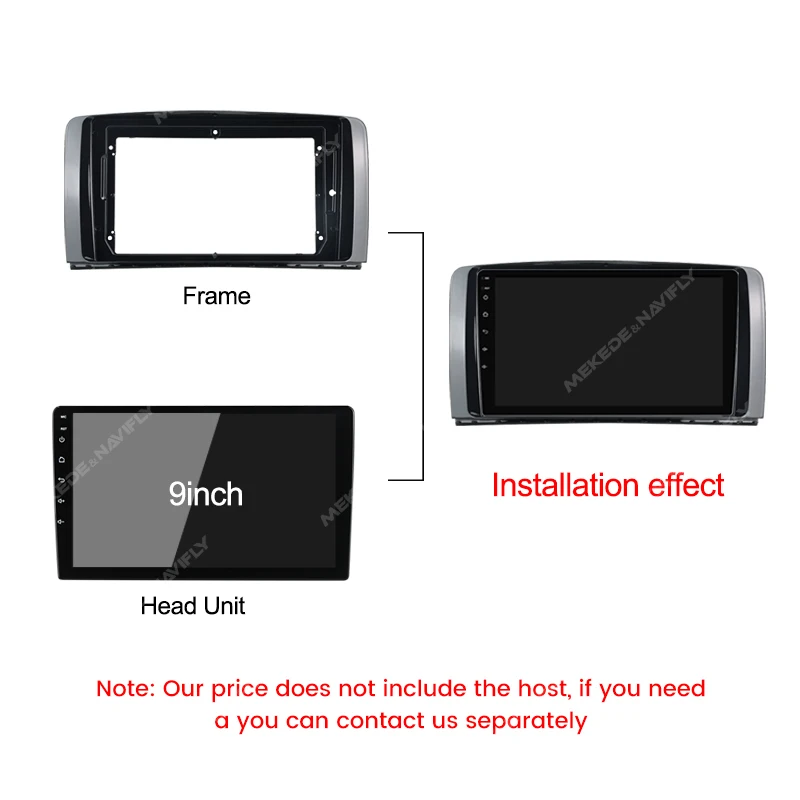 Android Car Radio Fascia Frame Harness Installation Panel For Mercedes Benz R-Class W251 R300 GPS Multimedia 16Pin Power Cable