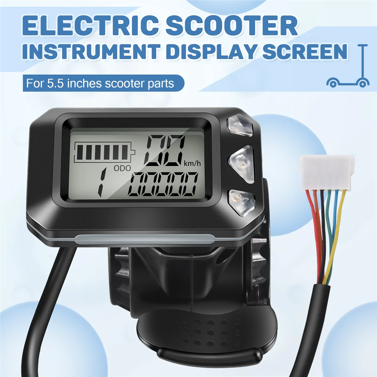 24V 36V Adjustable Electric Scooter Instrument Display Screen Switch Accelerator for 5.5 Inches Scooter Parts (6 Pins) 4