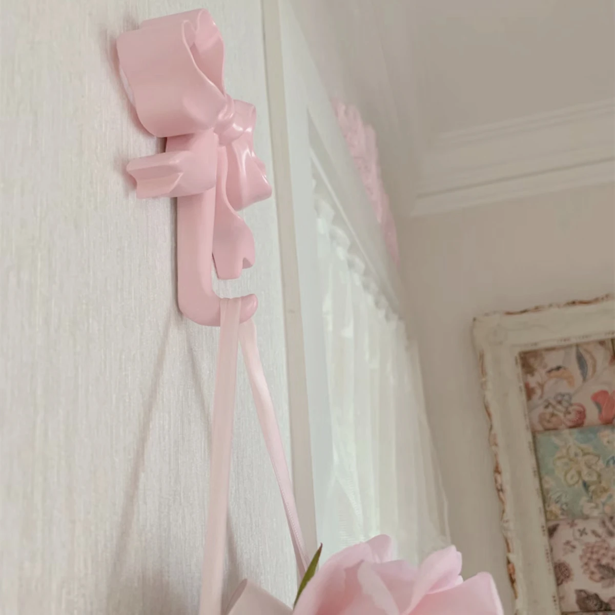 French Bow Clothes Hook Iron Door Porch Key Storage Hooks Home Living Room Decor Hooks Storage Appliances Wall Decoration 5