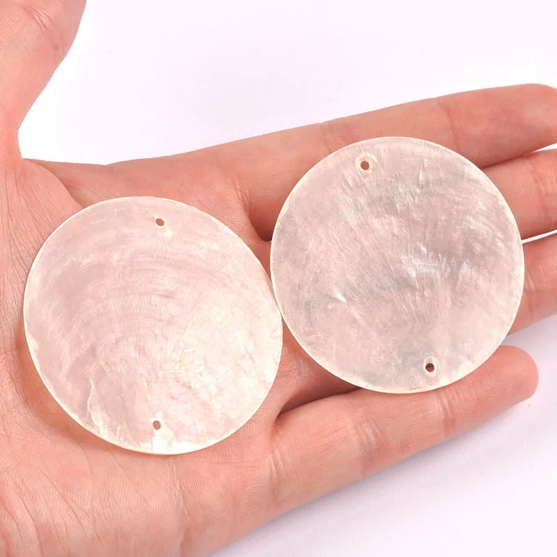 Colorful Round 2 Hole Shells Pendant Hanger DIY Jewelry Making Necklace Charms Gift Decoration Handmade Accessoires 5/10pcs 50mm natural shell ornaments