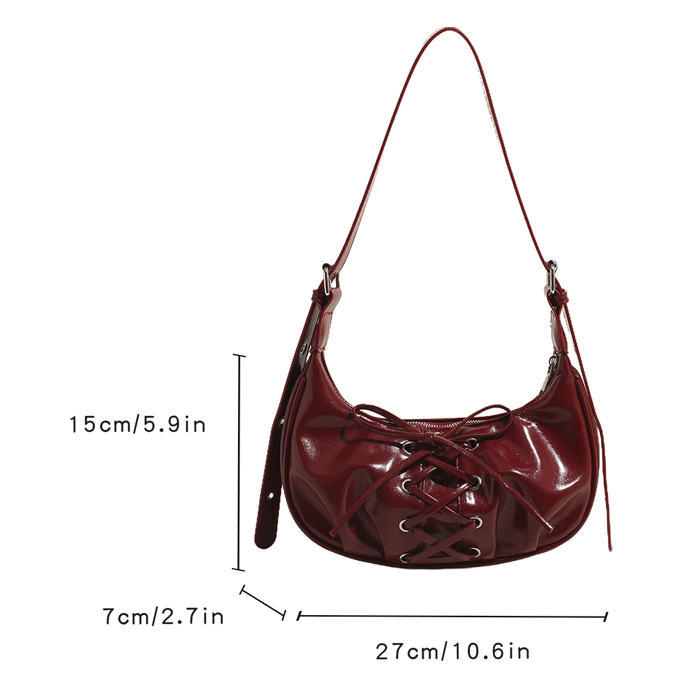 Mini Borsa Hobo A Mezzaluna Retrò Y2K – Pelle Vegana, Sottomanica, Tracolla Regolabile, Per Donna
