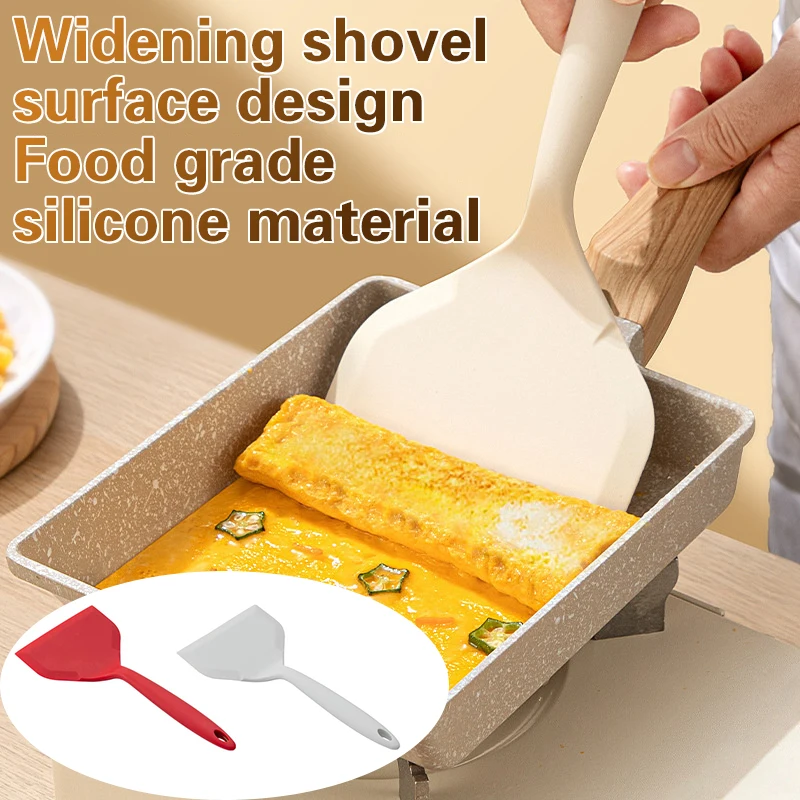 1pc silicone Heat resistant spatula household food grade non-stick Frying pan sushi steak fish pancake baking Scoop Kitchen Tool