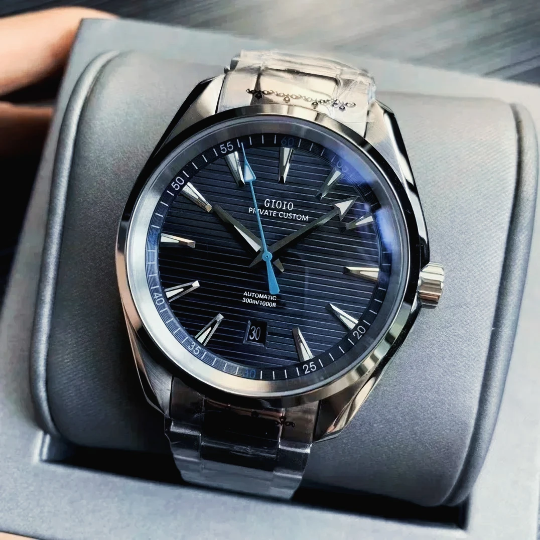 41mm New Mens Automatic Mechanical Watches Luxury Blue White Grey Dial Bright Luminous Hands Wearproof Sapphire Glass Daily - 4