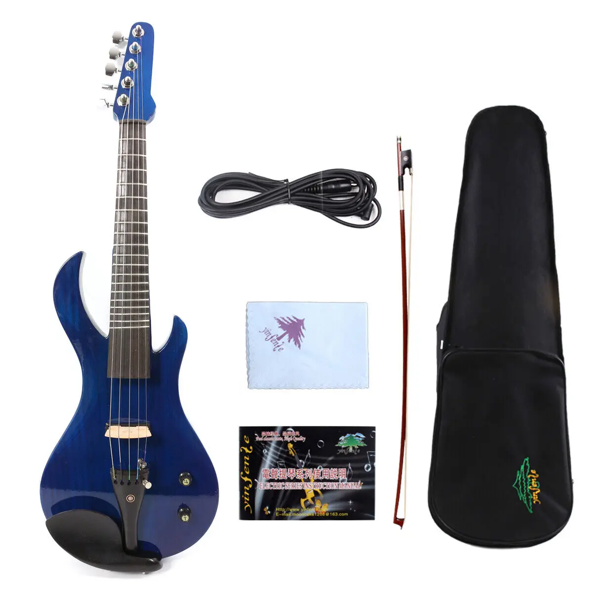 

19Fret 5string Electric Silent Violin 4/4 Handmade Free Case 6.35mm jack #EV20
