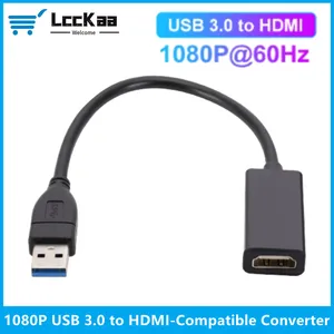 LccKaa 1080P 60HZ USB 3.0 to HDMI-compatible Audio Video Converter Adapter Cable For Windows 7/8/10 PC Laptop OTG Android Phone
