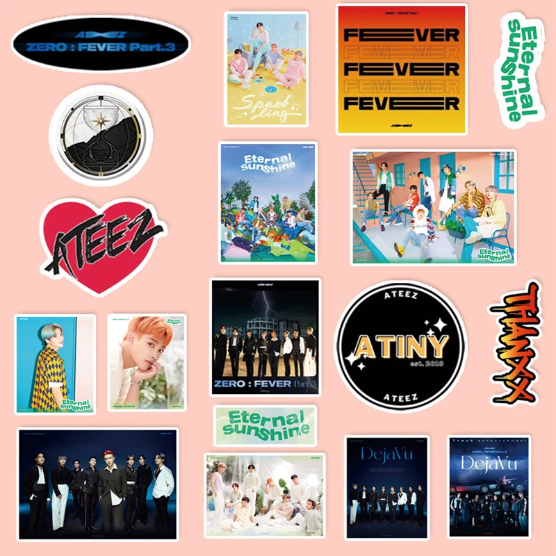 2Pcs/Set Kpop Ateez Poster Stickers 21*30Cm Self-Adhesive Photo Album  Wonderland Hanging Painting K-Pop Ateez Photo Poster