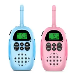 Kids' Rechargeable Walkie Talkies - Fun Long-Range Two-Way Radios (2-Pack) (Pink Blue)