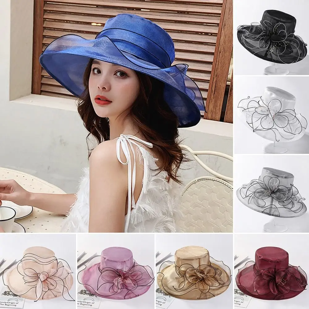 

Fashion UV Protection Outdoor Sunscreen Cap Sun Hat Beach Hat Organza Hat
