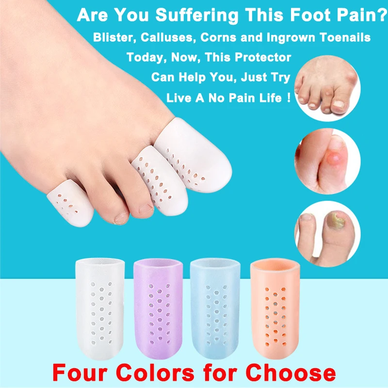 Pexmen 2Pcs/Pair Gel Toe Protectors Toe Caps Sleeve Prevent Blister Callus and Corn Relief Pain from Ingrown Toenails