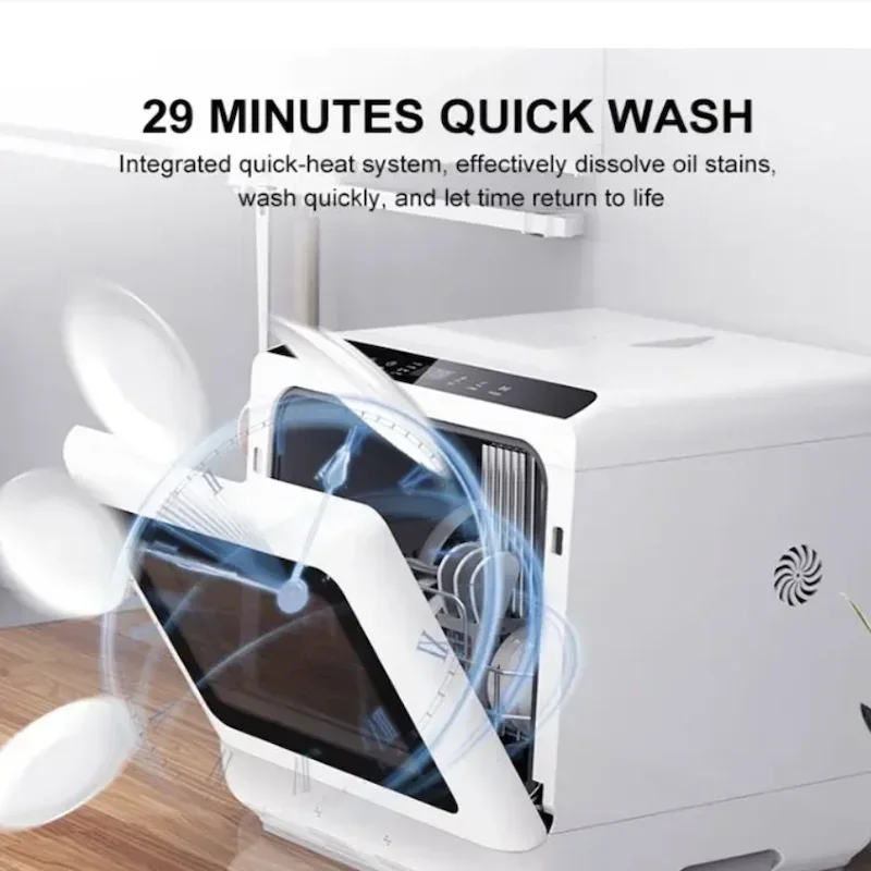Dish Washing Machine Large Capacity Portable and Movable Household Free installation Free Hand Desktop Dishwasher 4