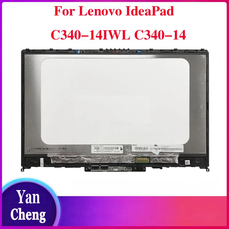 

14-дюймовый сенсорный экран для ноутбука Lenovo IdeaPad C340-14IWL, сенсорный ЖК-экран с цифровым преобразователем и рамкой 81N4 81N6 81TK 81SQ 81SS