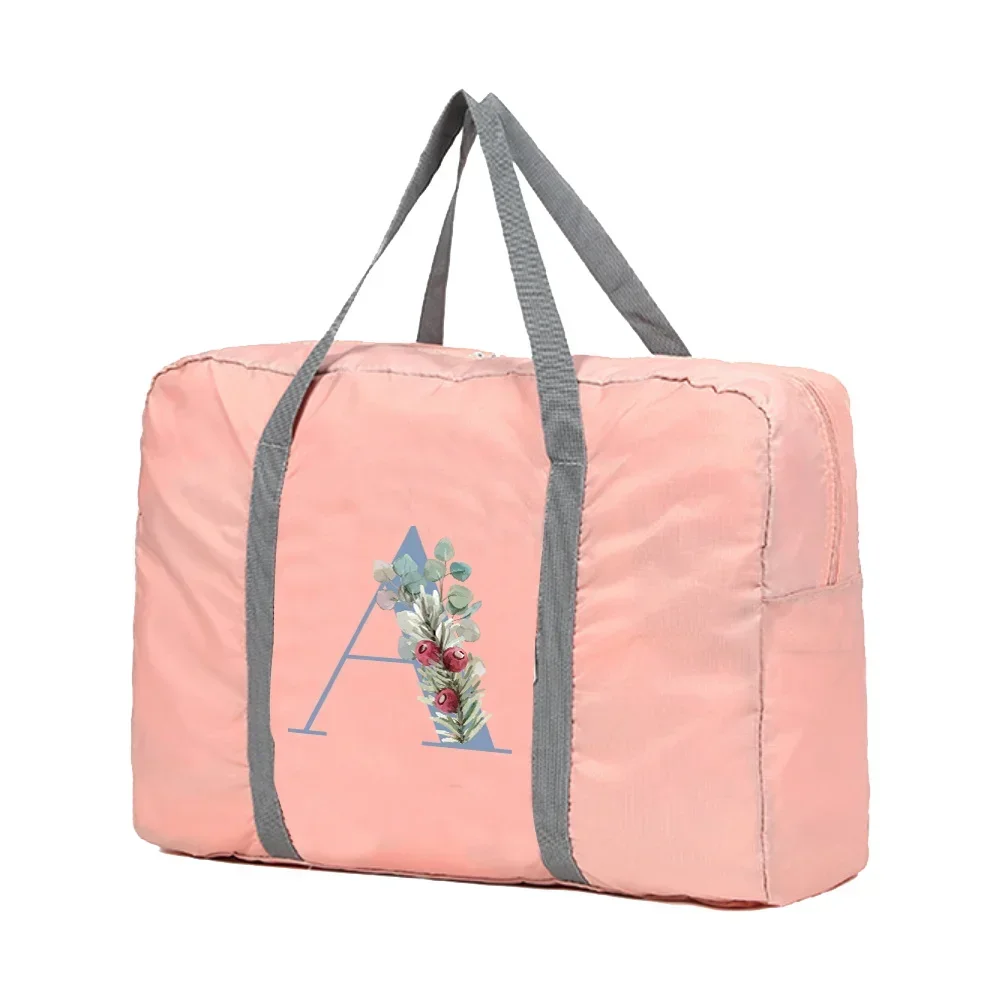 Travel Bags Luggage Weekend Overnight Bag Large Capacity Bags Blue Letter Pattern Series Duffle Storage Bag Closet Organizer
