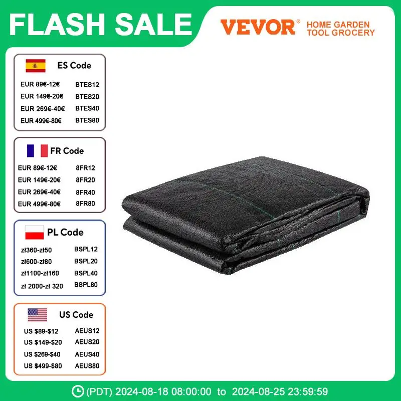 VEVOR-Geotextile-Fabric-Weed-Barrier-Woven-PP-Driveway-Drain-Cloth ...