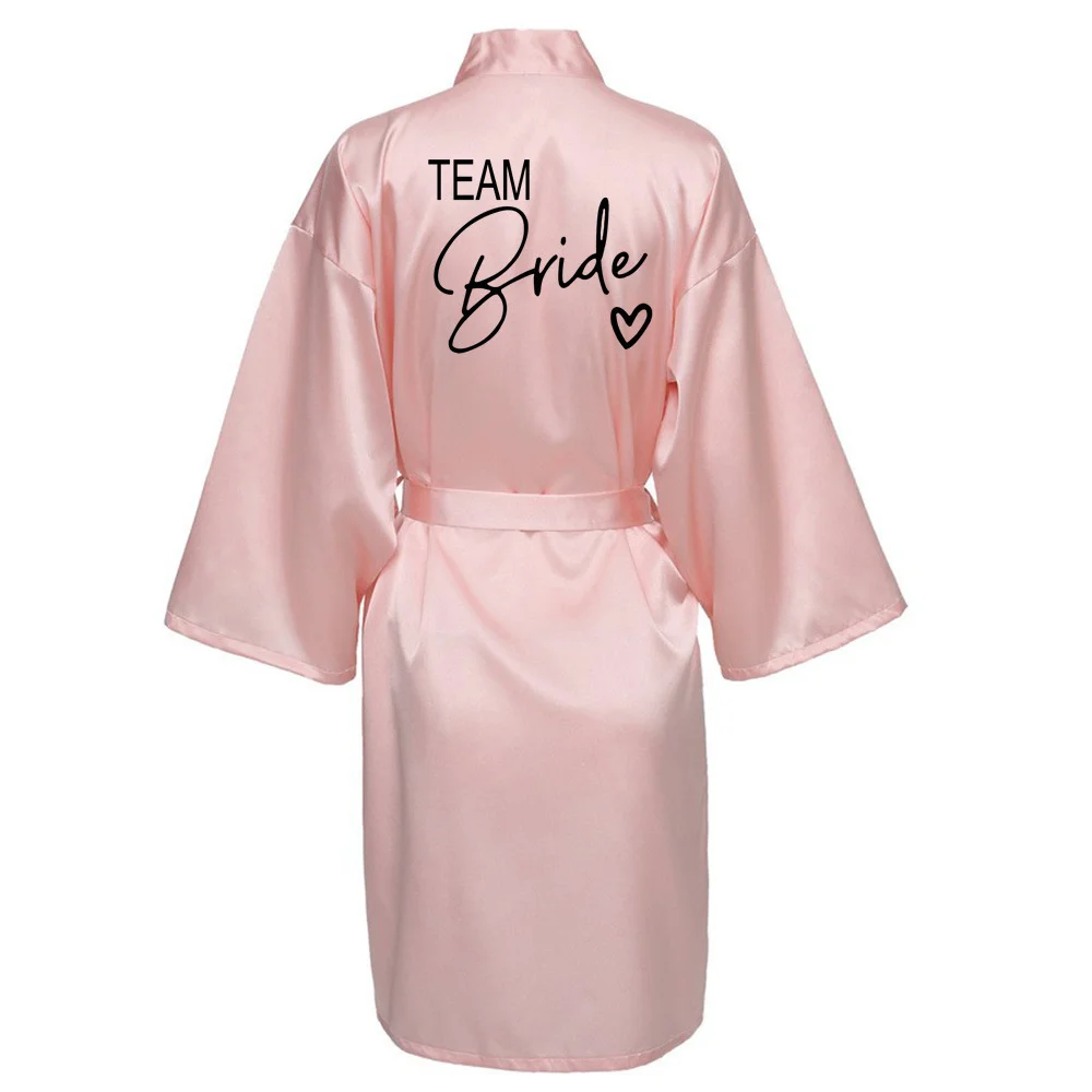 Bride Robes Wedding Party Team Bride Robe Kimono Satin Pajamas