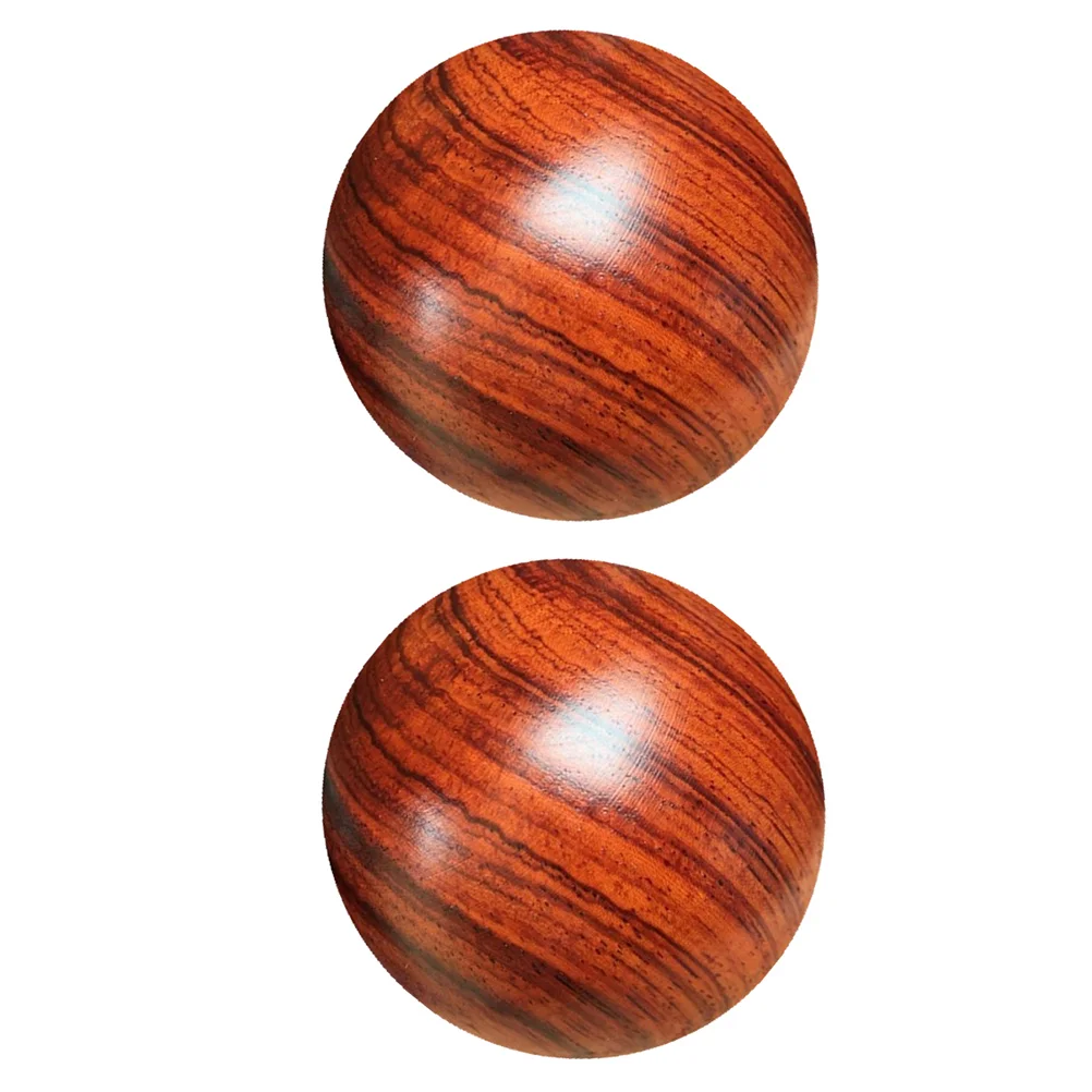 

2 Pcs Chinese Stress Balls Solid Wood Massage Hand Muscle Stretch Foot Leisure Acupoint Message