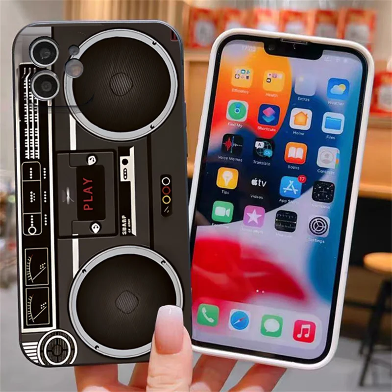 Vintage Radio Design Shockproof Silicone Phone Case - Soft Cover s