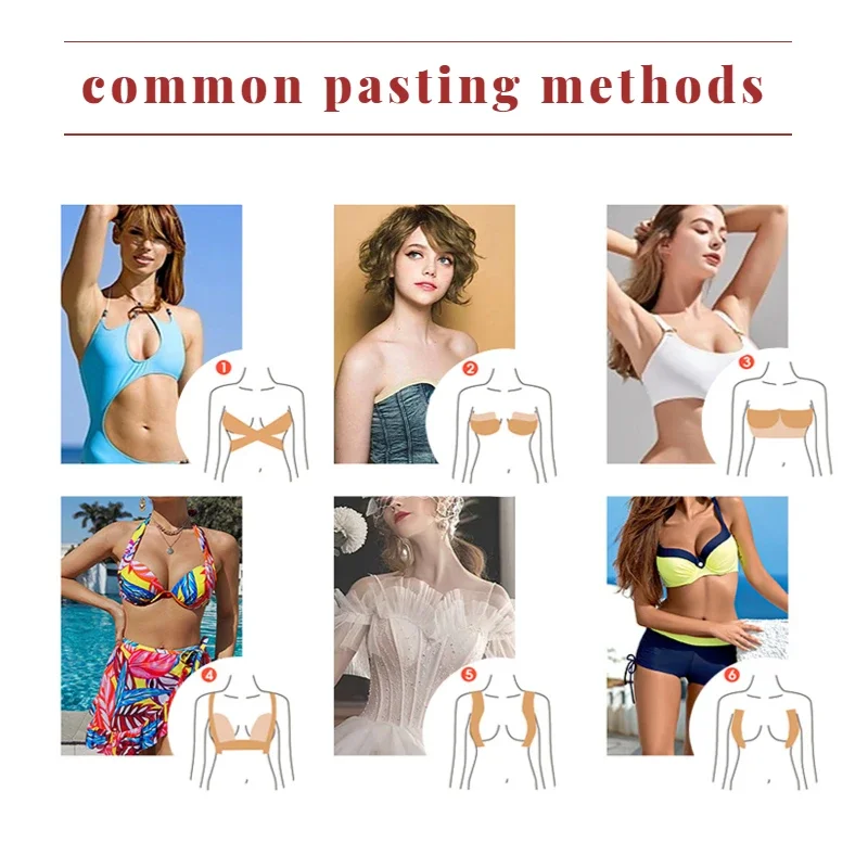 Wide Boob Tape Bras Push Up Breast Lift Self Adhesive Invisible Strapless Bra Nipple Stickers Covers Women Lingerie Accessories