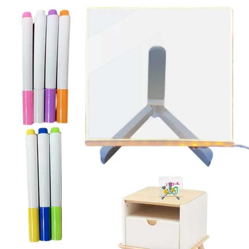 

Led Memo Board Clear Table Plan Note Board With Stand And 7 Markers Message Board For Home Restaurants Retail Stores Shopping