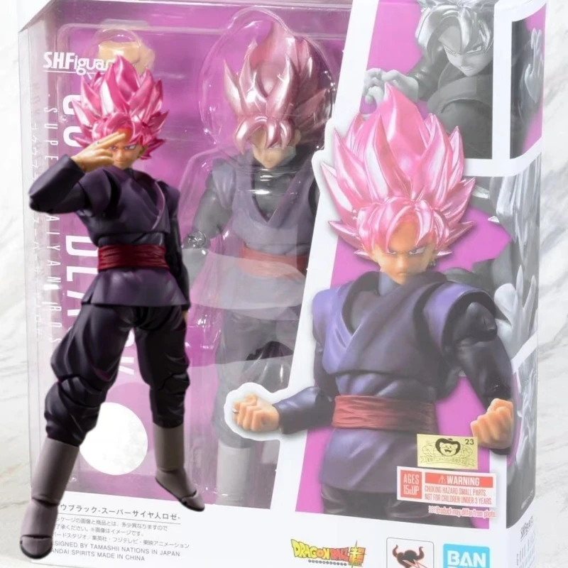 

Bandai Figure Dragon Ball Anime Figures SHF Goku Black Super Saiyan Rose Collection Action Figure Toys For Boys Children Gifts