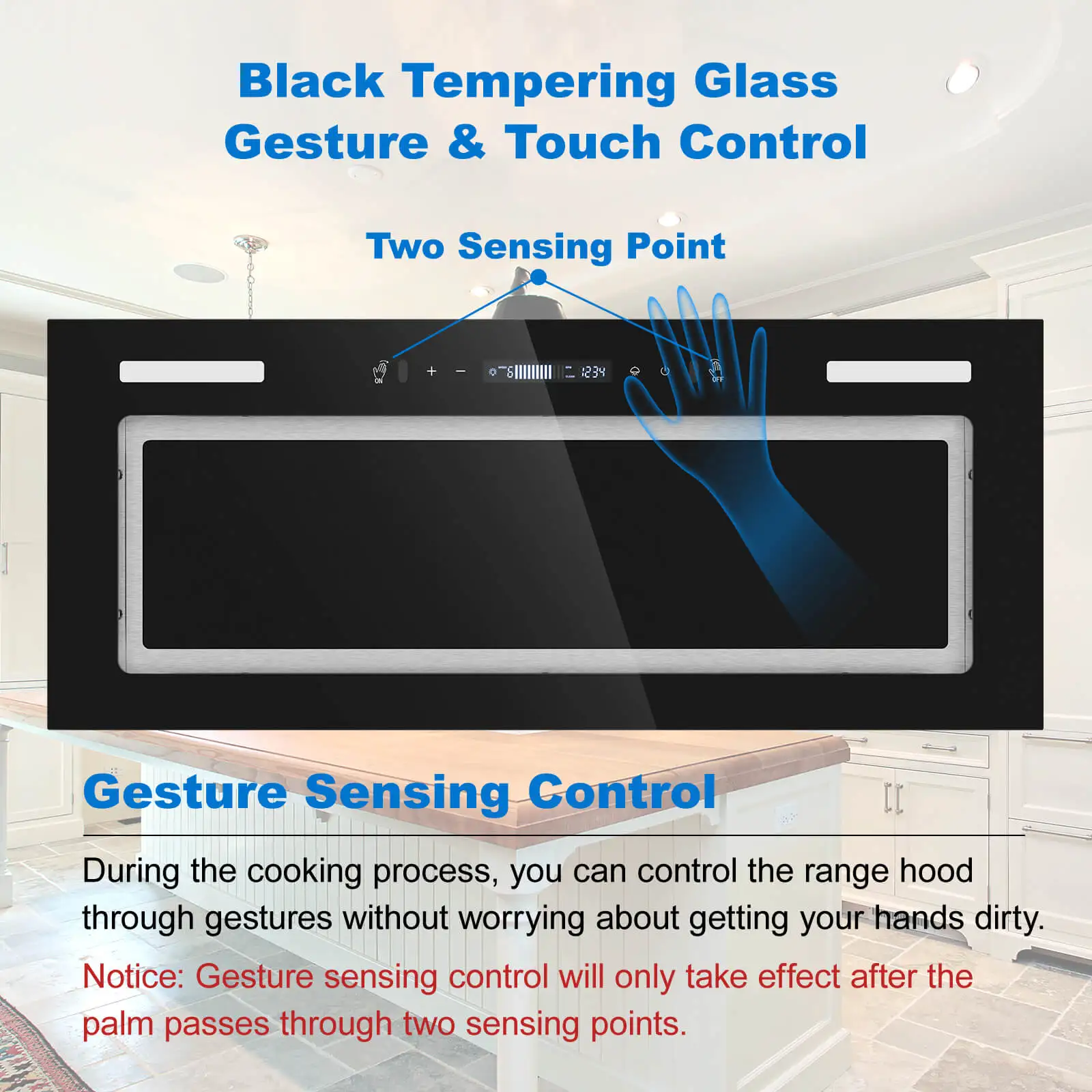 Tieasy 30 inch 900CFM Built-in Gesture Touch Sensing Control Ducted/Ductless Kitchen Range Hood YYB1670T 5