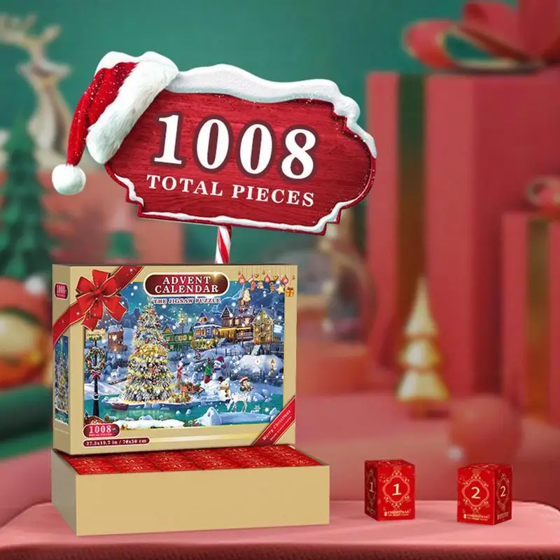 Advent Calendar 2023 Christmas Puzzle For Kids And Adults 24 Days Countdown Calendar 1008 Pieces Jigsaw Puzzles For Xmas Gifts 4