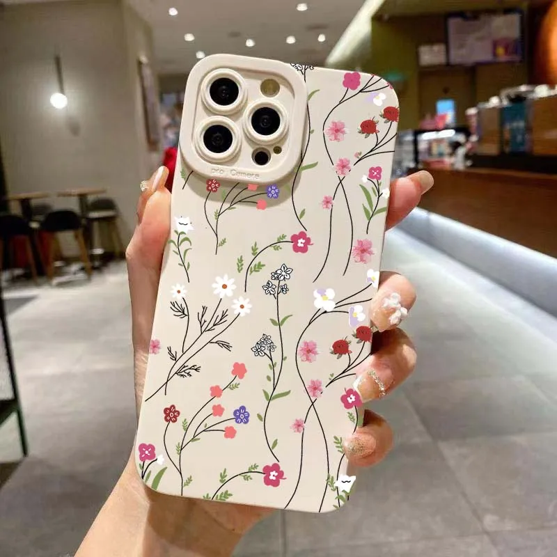 Vintage Floral Pattern Soft Silicone Phone Case Cover