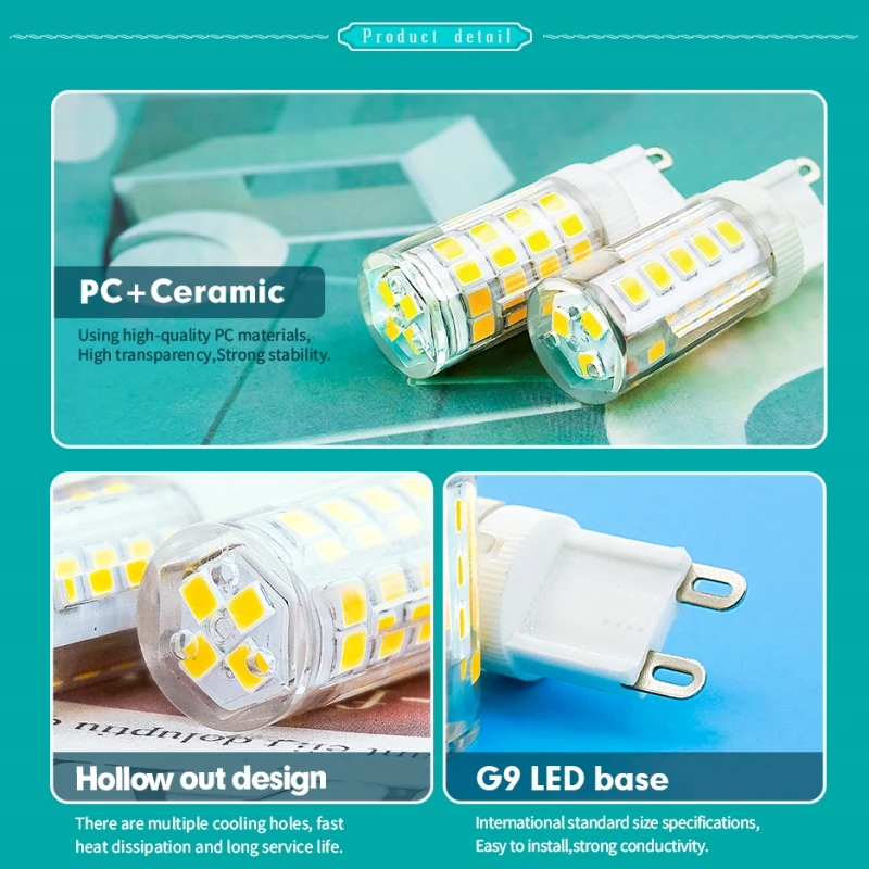 2-10pcs 미니 G9 LED 전구 3W 7W 9W Ampoule Led 램프 AC 220V 옥수수 조명 할로겐 스포트라이트 샹들리에 할로겐 램프 교체