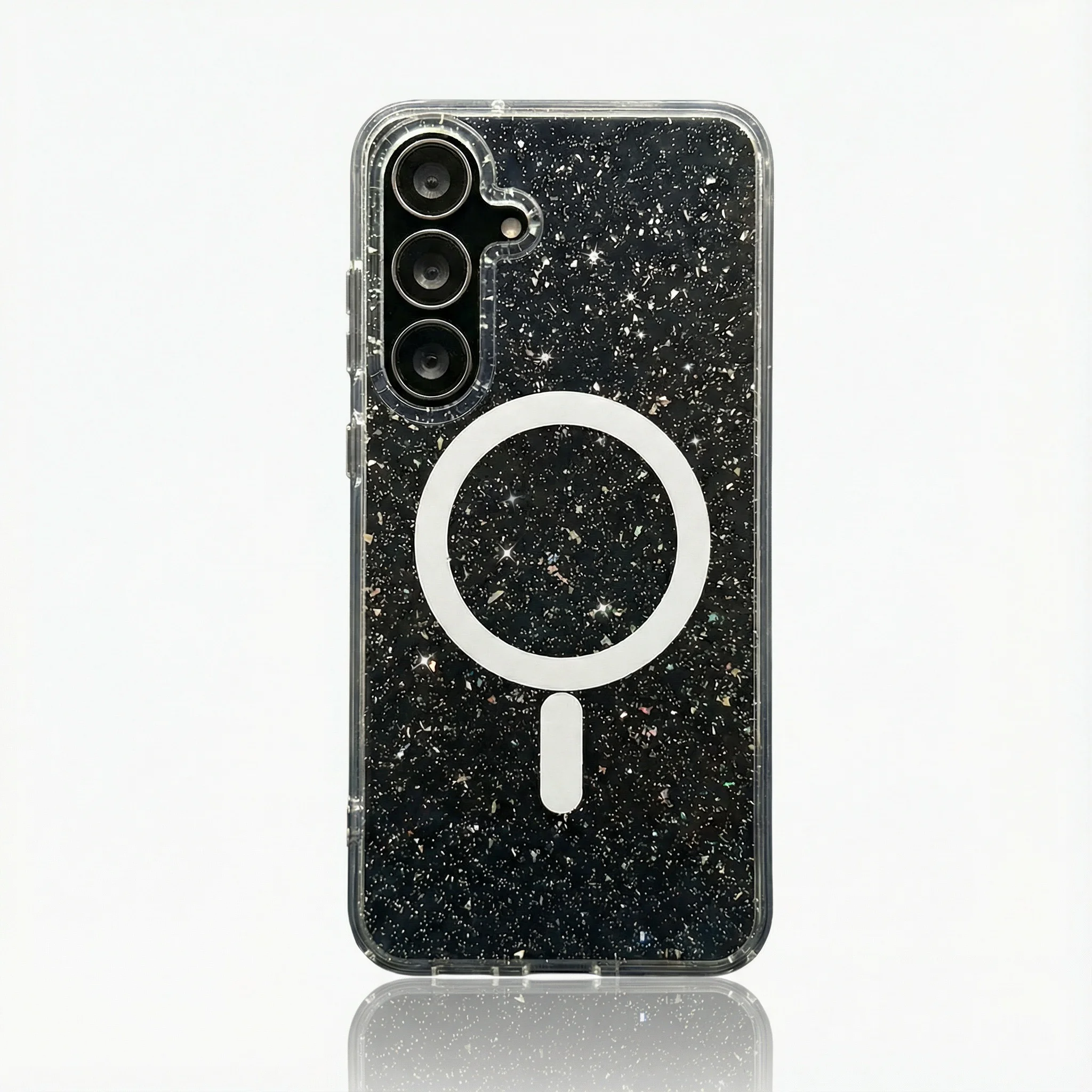 Premium Transparent Sequin Protective Case with MagSafe Magnetic Cover