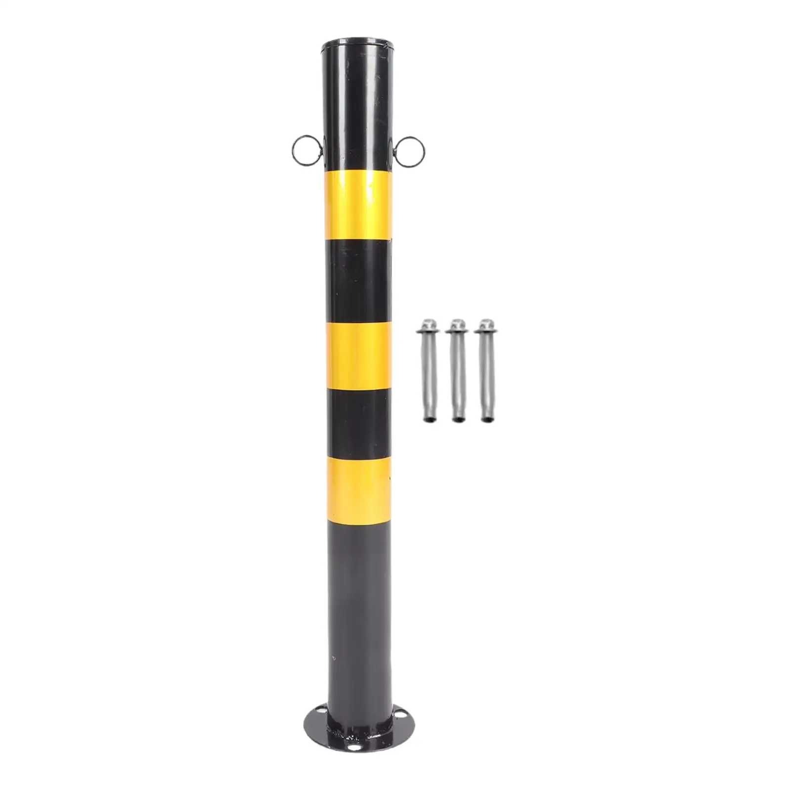 Safe bollard post 30' H metal parking barrier multifunctional for street traffic sensitive area road intersections double ring