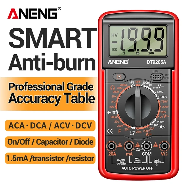 ANENG – multimètre numérique professionnel automatique DM850, 1999 points,  testeur automatique de tension AC/DC, outil de détection d'ammètre de  courant Ohm - AliExpress