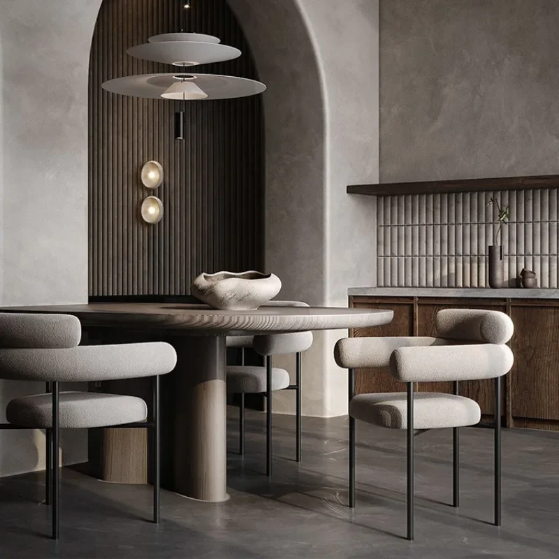 High-End Dining Chair with Comfortable Backrest and Stainless Steel Frame for Home and Restaurant