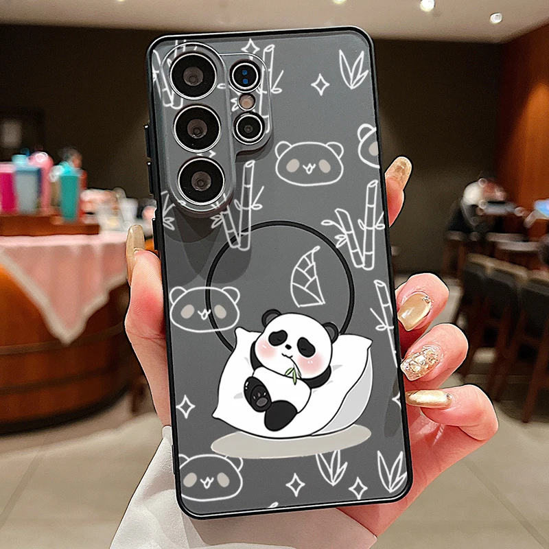 Magnetic Cute Panda Pattern Phone Case Cover