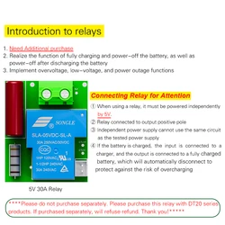 WiFi Smart Lithium Battery Capacity Detector with Digital Display - DC 0-420V (5V 30A Relay)