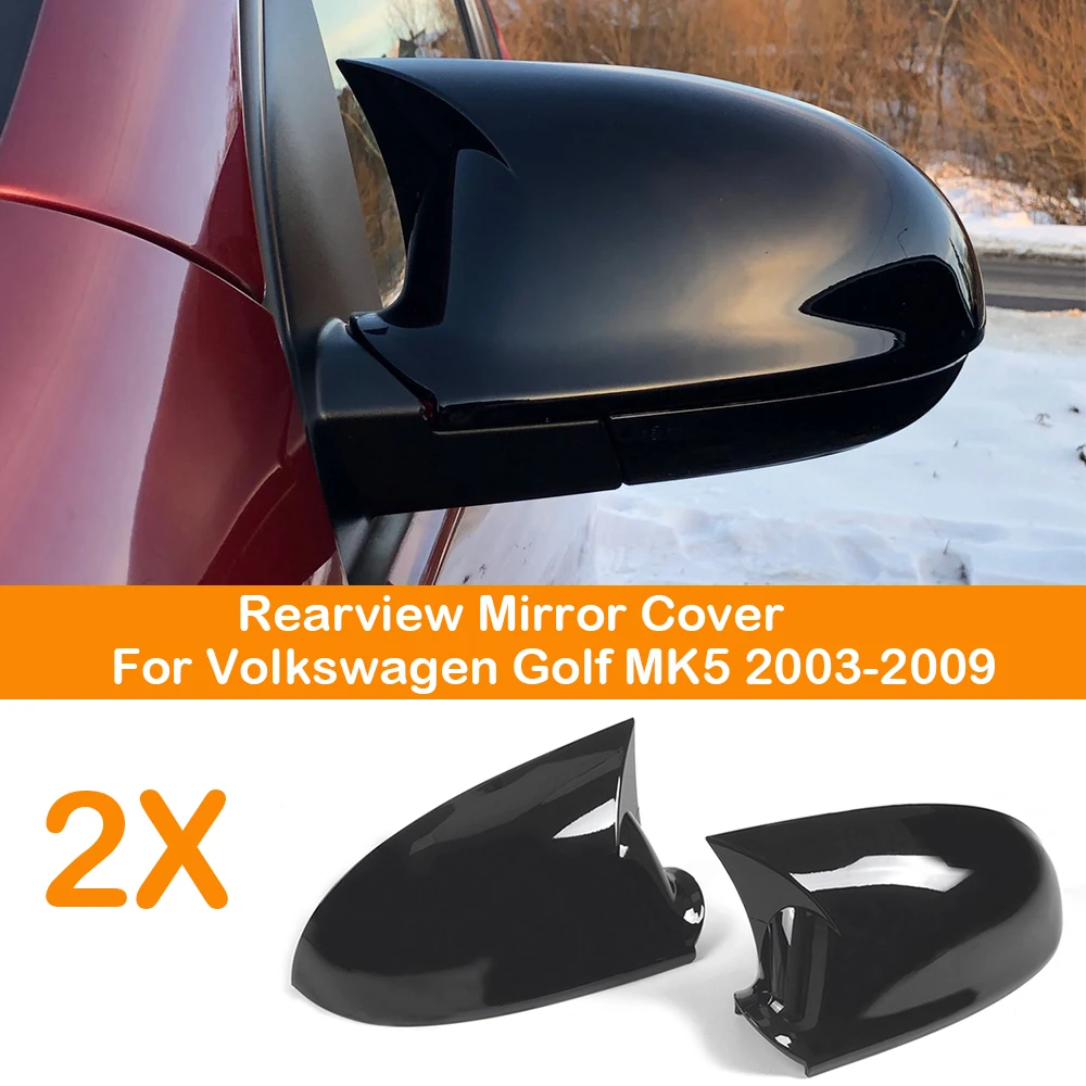 

Крышка для зеркала заднего вида, из АБС-пластика, черная, для Volkswagen Golf MK5 2003-2009