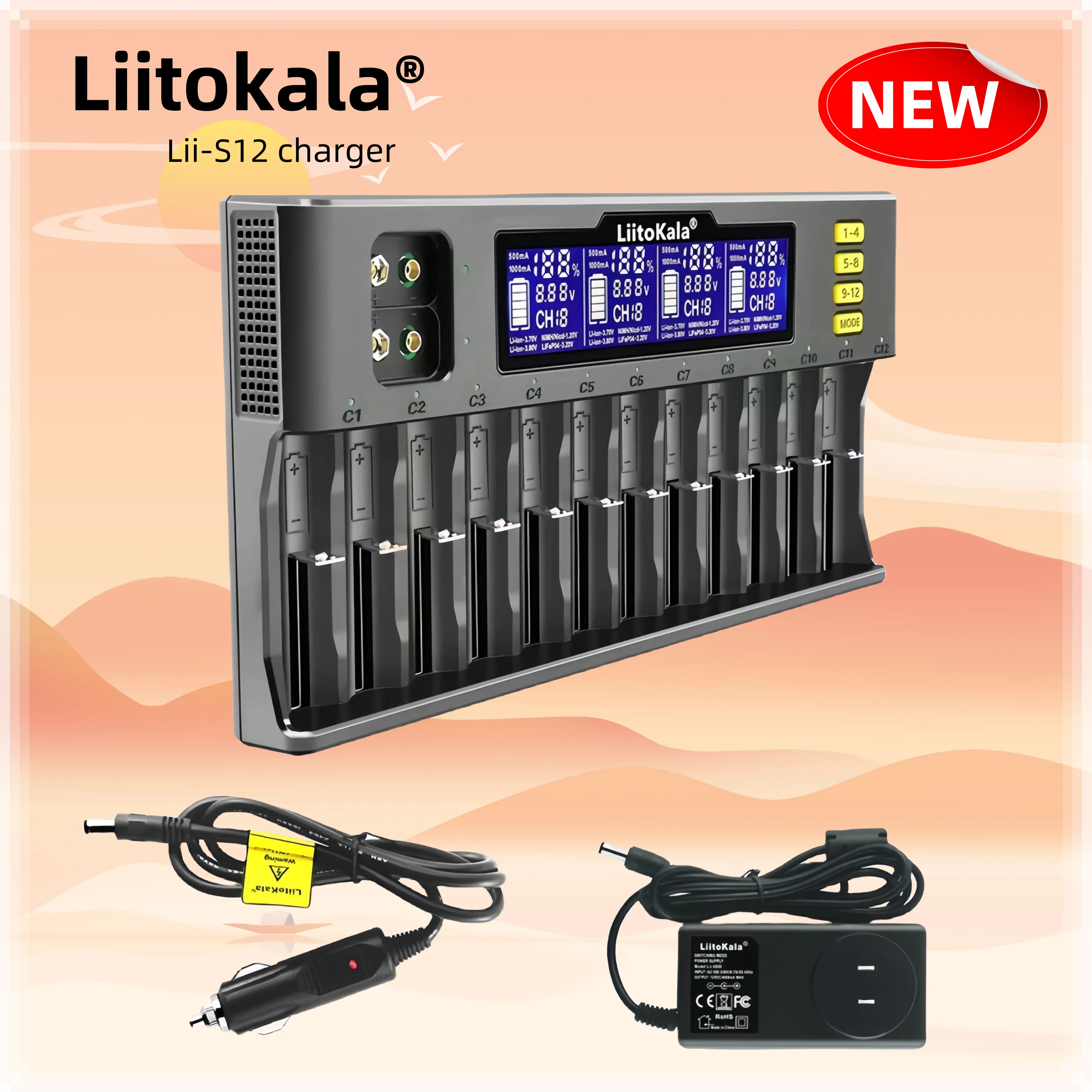 

Liitokala Lii-S1 Lii-S12 Lii-S8 Lii-S6 Lii-S2 Lii-S4 ladegerät für 3,7 1,2V li-ion nimh 3,2 v 9v li-fepo4 3,8 v imr aa aaa
