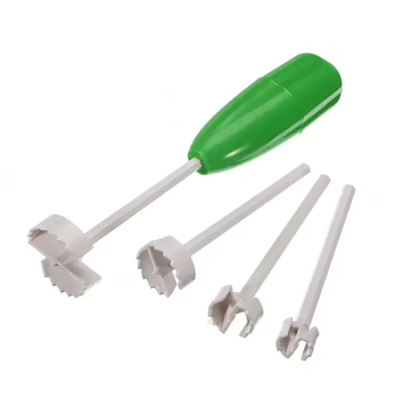 4 In 1 Fruit Vegetable Corer Spiral Digging Vege Drill Veggie Corkscrew Carver with 4Pcs Replaceable Head Spiralizer Cutter Tool