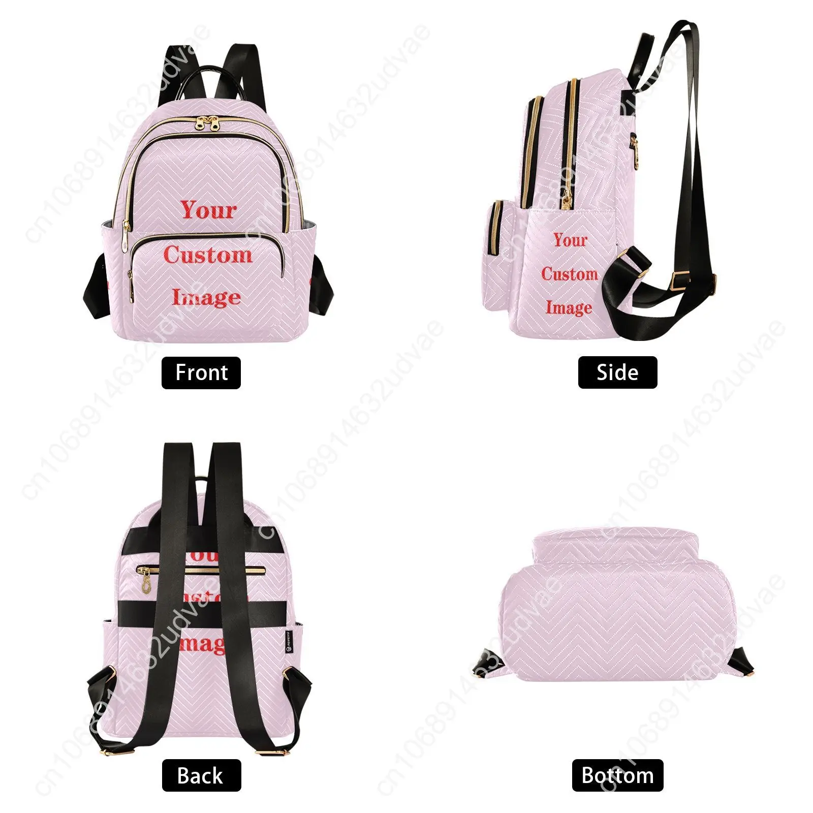 Backpack For Women 2023 New Customizing Images Casual Elegant Polyester Fashion Multi-pocket Lager Zipper Travel Shoulder Bags