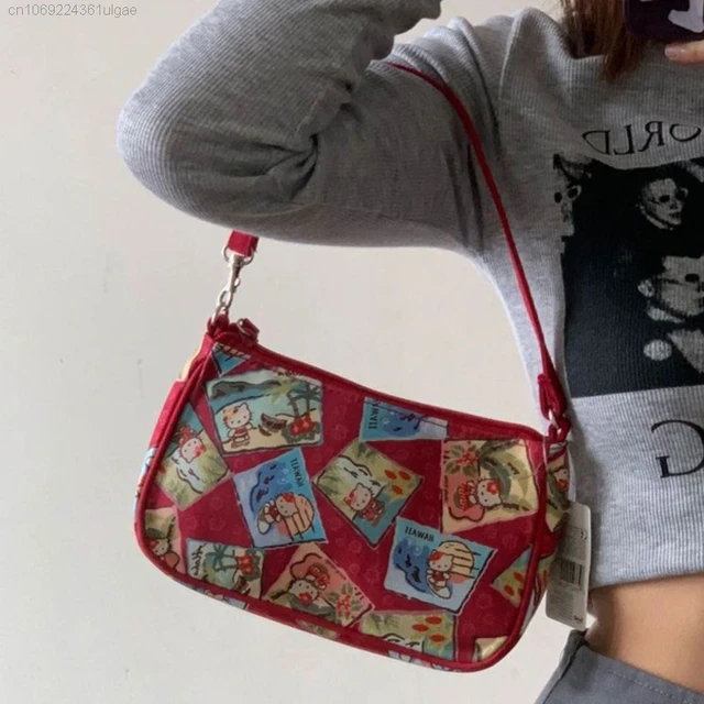 Hello Kitty Bag New Vintage Brown Womens Bag Cartoon Printed Luxury Handbag  Pillow Bags Korean Versatile Fashion Y2k 2023 - Bags & Luggage - Temu  Denmark