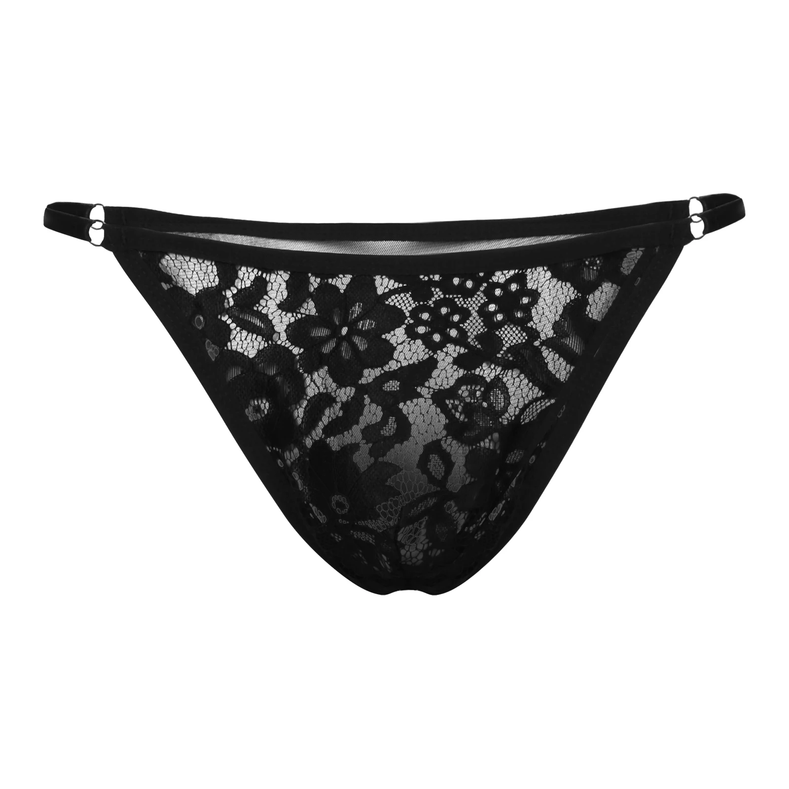 Men's Sexy Underwear Thin Rope Lace Panties Men Safety Belt BDSM Sex Lingerie Sissy Clothing Exposed Navel Low Waist Panty Gay
