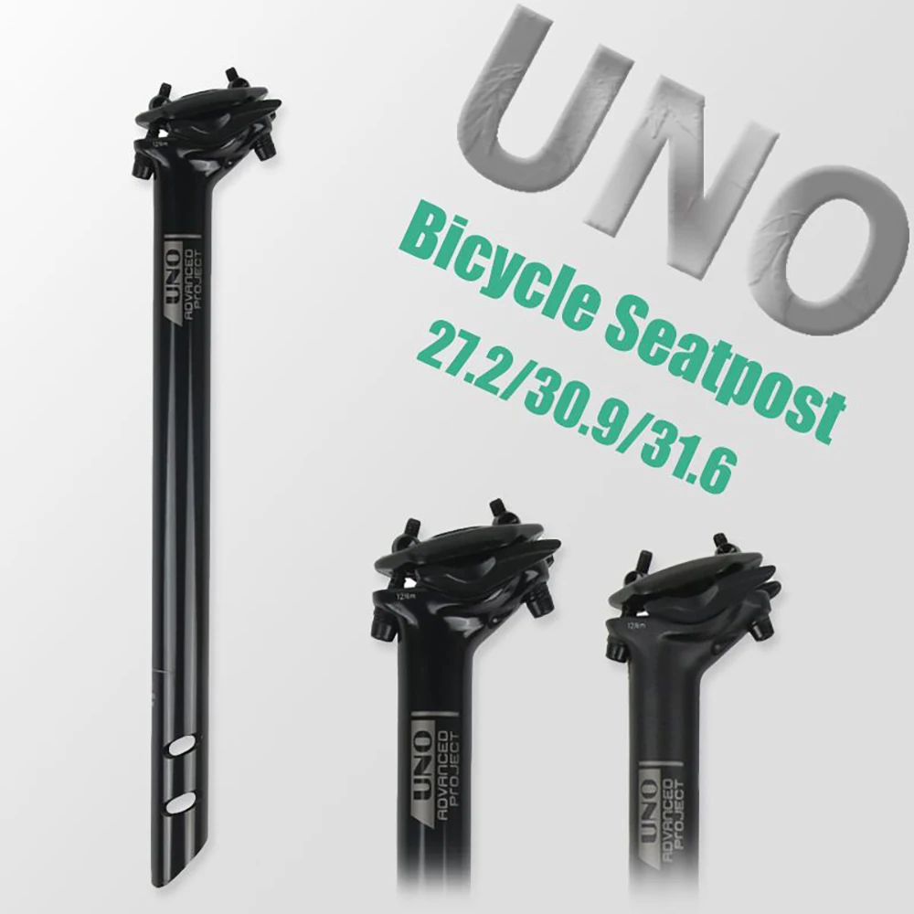 UNO Bicycle Integrated Seatpost Road Mountain Bike Seatpost 27.2/30.9/31.6*350/400mm Ultra light Aluminum Alloy Seat Tube