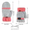 USB Electric Rechargeable Mitten Winter Heated Gloves Full&Half Finger Warmer 5