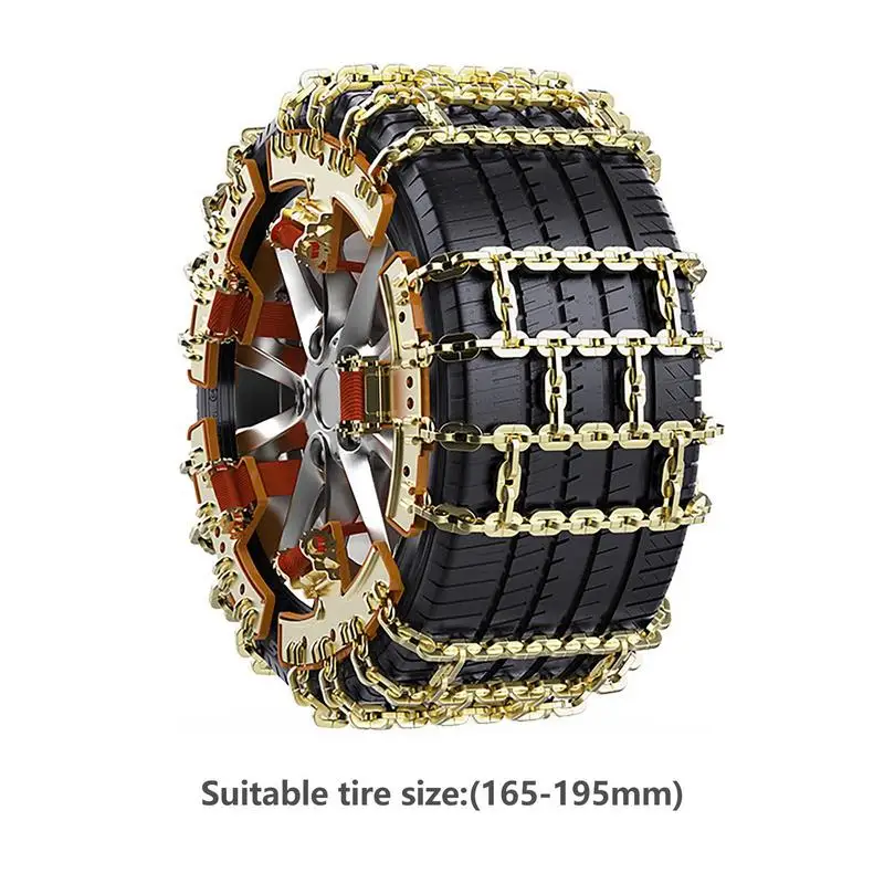 Car Snow Chains 6pcs Set Tire Chains For Snow And Ice Steel Tire Traction Chain With Strong Grip Force For Ice Mud Sand