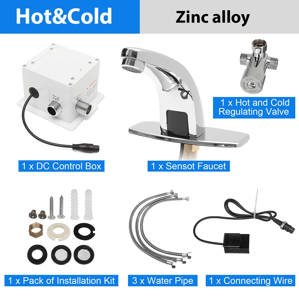 Bathroom Automatic Touch Free Infrared Sensor Faucets Touchless Water Saving Inductive Electric Water Tap Mixer