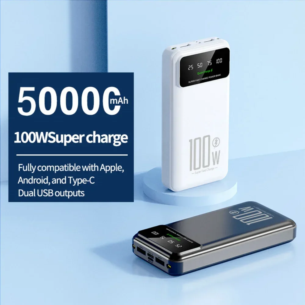 Xiaomi 50000mAh High Capacity 100W Fast Charging Power Bank Portable Charger Battery Pack Powerbank for iPhone Huawei Samsung 2
