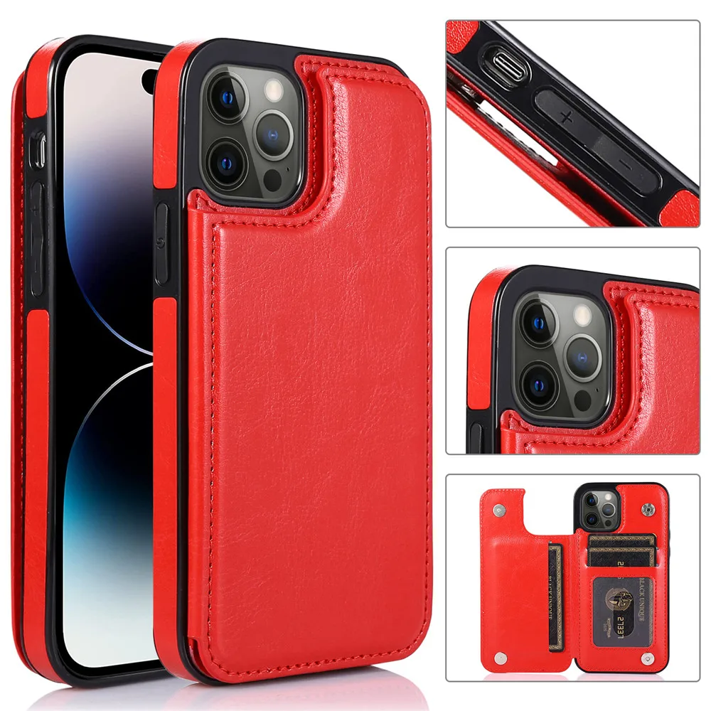 Luxury Retro Leather Wallet Case with Card Slots and Flip Cover