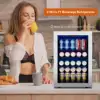 Ca'Lefort Mini Fridge Beverage Refrigerator - 77 Can Capacity Cooler with Stylish Glass Door for Easy Home and Office Storage 6