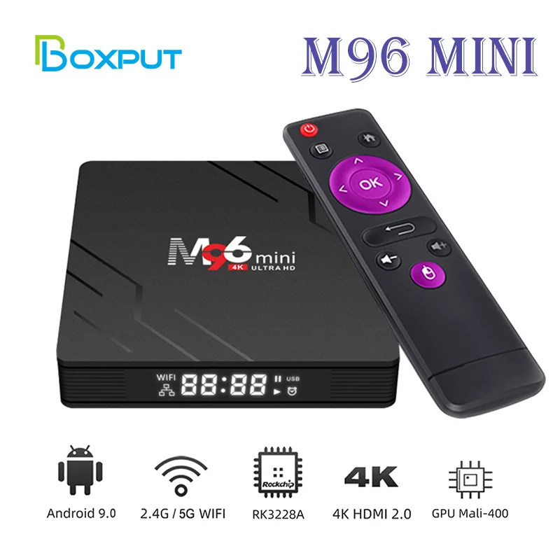 ТВ-приставка M96 Mini на Android RockChip3228A поддержка iptv Двойной Wi-Fi 2 4 ГГц/Φ 4K 9 0 Google Youtube Netflix