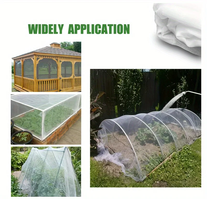 1 Packung, insektensicheres Netz HDPE 60 Mesh transparente Mesh-Barriere ultrafeines Pflanzenfruchtbaumnetz Gemüse Blaubeere, Reihenabdeckung ne – Detail 3
