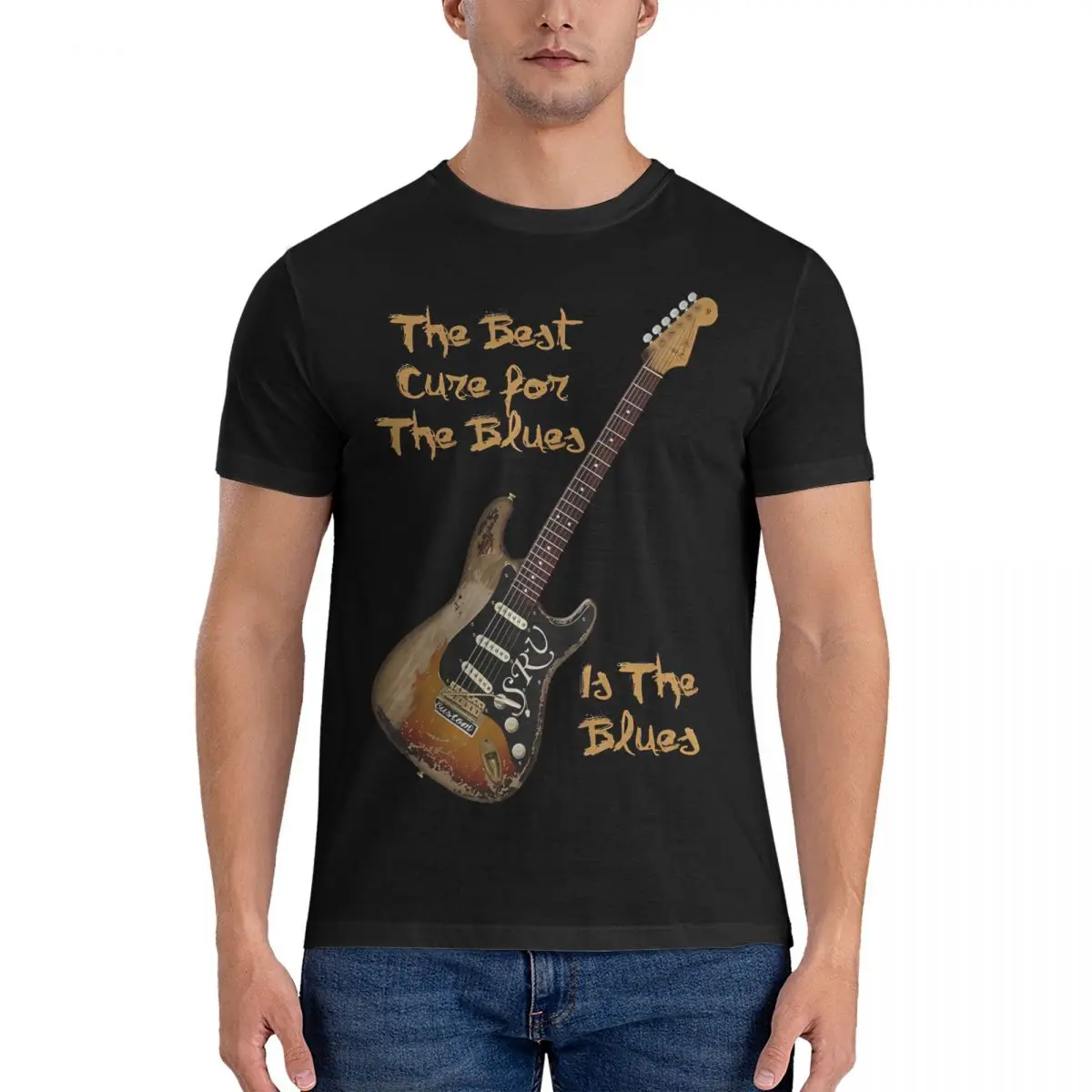 Srv Sliver Ray Felix The Best Cure Is The Blues T-Shirt Uomo 100% Cotone Novità T-Shirt O Neck The Cure Tee Shirt Short